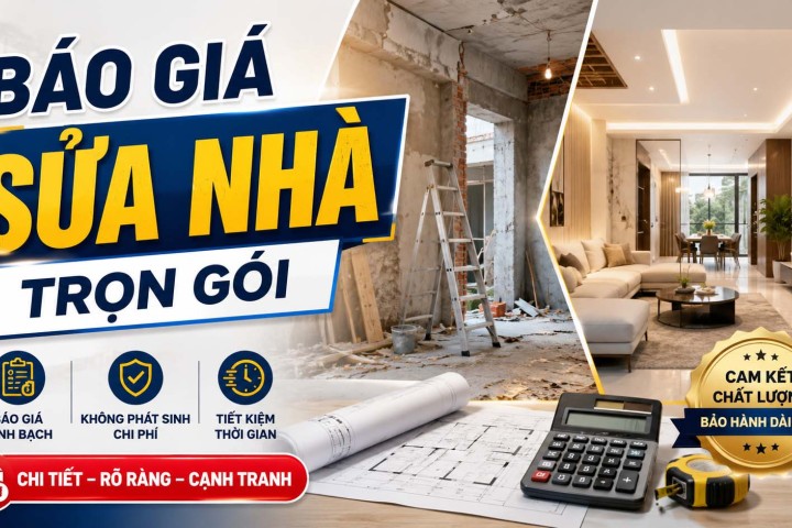 Báo Giá Sửa Nhà Trọn Gói Hà Nội 2026 — Bảng Giá Chi Tiết Theo M², Miễn Phí Thiết Kế